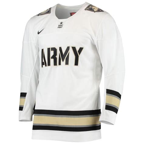 men's nike white army black knights replica hockey jersey